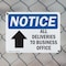 Signmission All Deliveries To Business Office, 14 in W x Rectangle, Plastic OS-2PACK-NS-P-1014-L-10093 - alternate 5